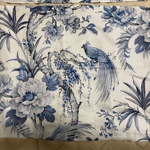 Set of Rare Peacock Chinoiserie Pillow Cases Peonies Tahari Home